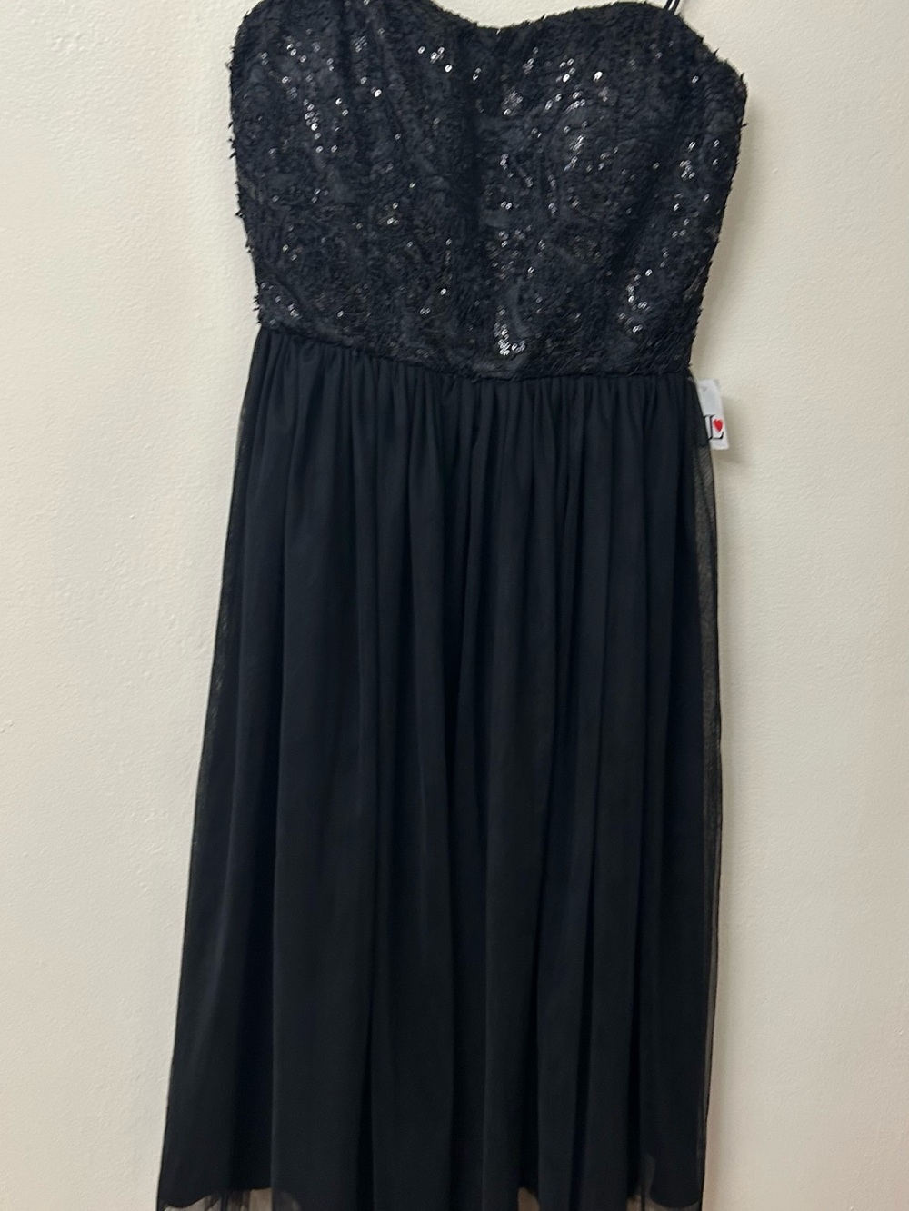 Joyce Leslie Black Sequin Strapless Party Dress size small